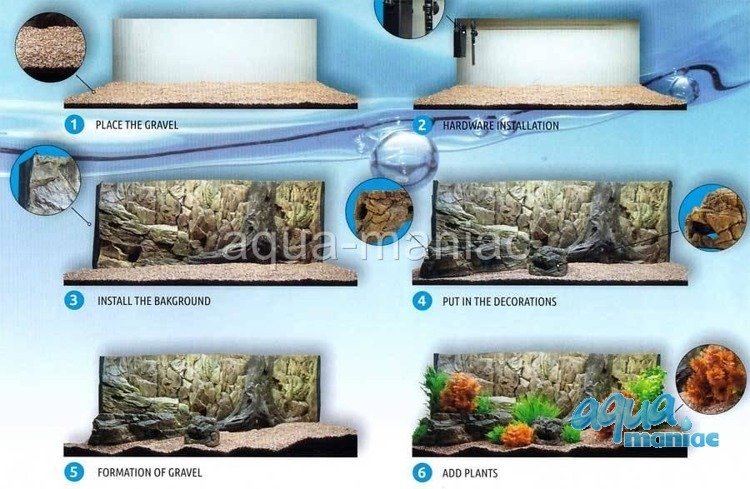 3D Background Rock Root With Vent 113x54cm to fit Aqua Oak 230 Aquarium