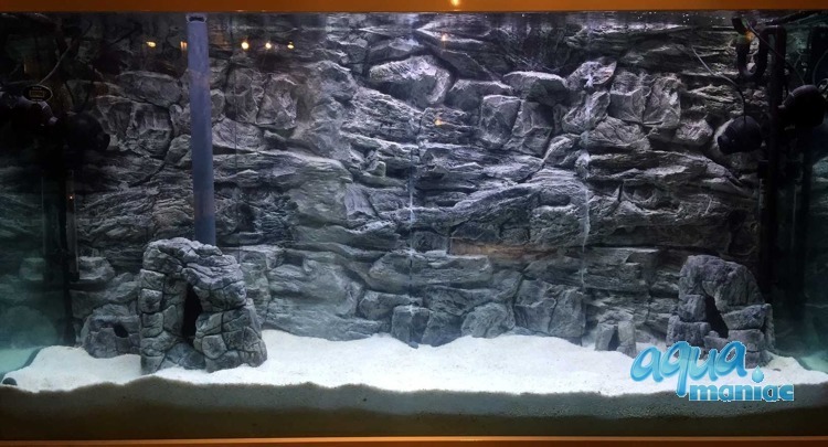 3D Grey Rock Background 181x56cm in 3 section to fit 6 foot by 2 foot tanks