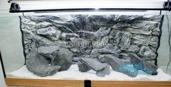 3D grey rock background 146x54cm in 2 sections